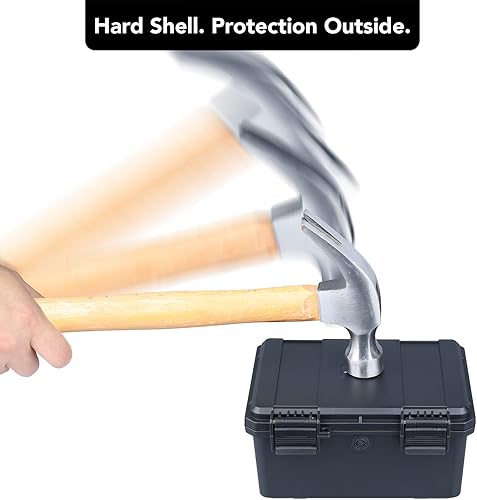 Miniatura 5 de Lykus HC-1830 Mini caja rígida seca con inserto de espuma, tamaño interior 7.1 x 4.7 x 3.7 pulgadas, IP66 a prueba de salpicaduras, adecuada para