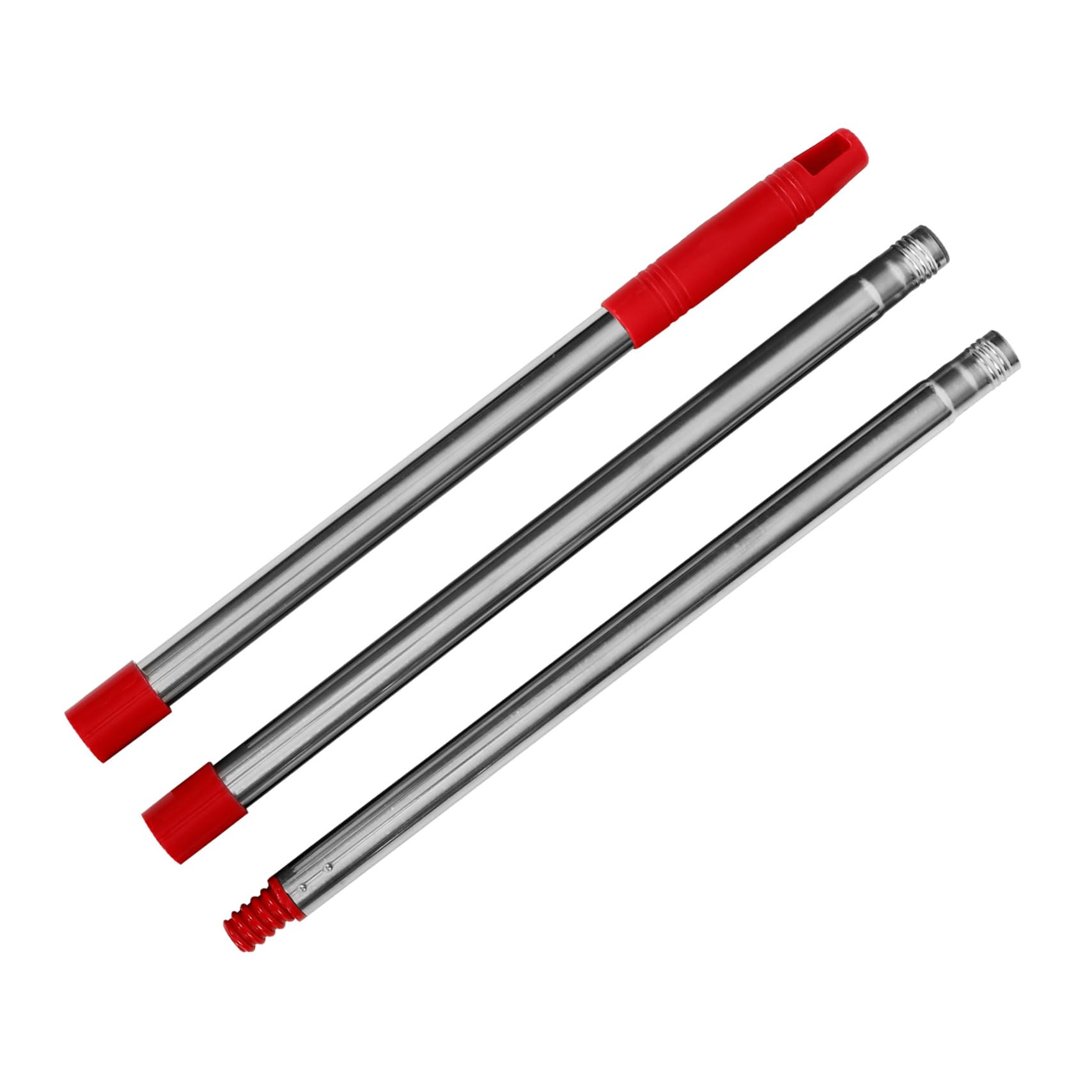 Healvian 5juegos Mop Mango De Acero Inoxidable De Tres Secciones Accesorio Para Trapeador y Escoba Duradero y Resistente La Deformación