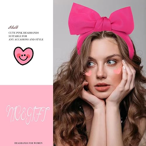 Miniatura 2 de Diademas enormes con lazos de gran tamaño, diademas con nudo de lazo súper grande, tocado ancho para mujeres y niñas, lindos accesorios para el