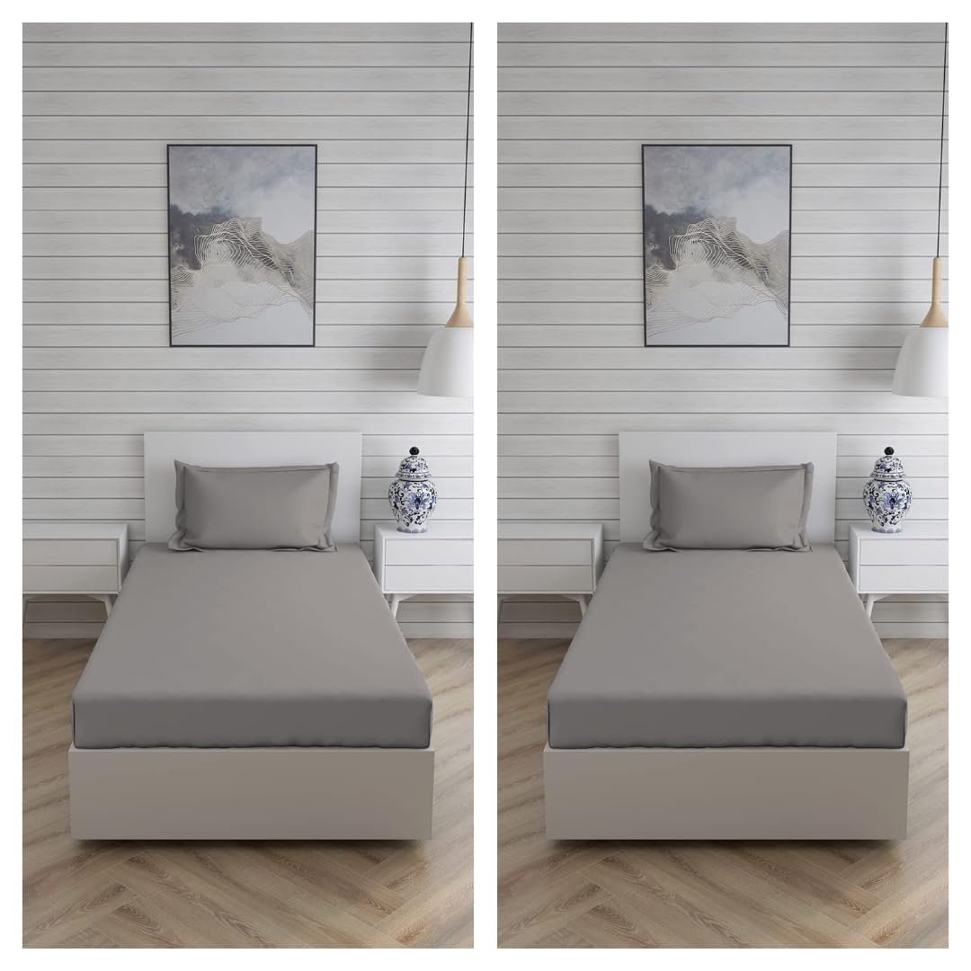 Shri Anand Creations Hospital Bed Sheet in Poly Cotton with Pillow Cover (Pair) - Pack of 2 (Grey) (B0DC3R71G8) Amazon Price History, Amazon Price Tracker
