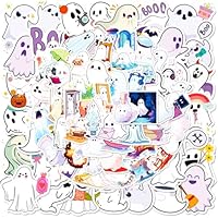 BSITSSS 100 PCS Halloween Ghost Stickers, Cute Ghost Scrapbook Stickers, Spooky Cartoon Halloween Sticker for Scrapbooking Laptop Calendars Suitcase Notebooks Journal
