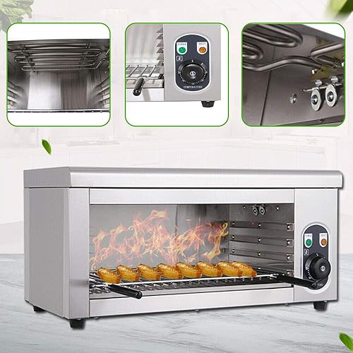 Miniatura 7 de TFCFL Salamander - Molinillo eléctrico de queso, 2000 W, parrilla de barbacoa para cocina de restaurante, 50-300C