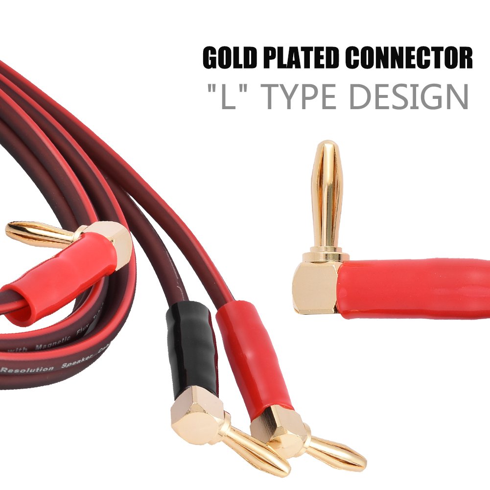 Cavo Per Altoparlanti HI-FI In Rame Puro 16 AWG, Con Spine A Banana Placcate Oro, 1 Metro