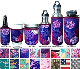 Koverz Neoprene 24-30 oz Water Bottle Insulator Cooler Coolie - Midnight Mums
