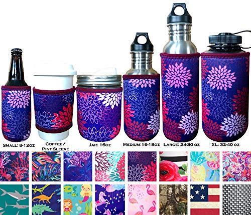 Koverz Neoprene 24-30 Oz Water Bottle Insulator Cooler Coolie - Midnight Mums #TOP1