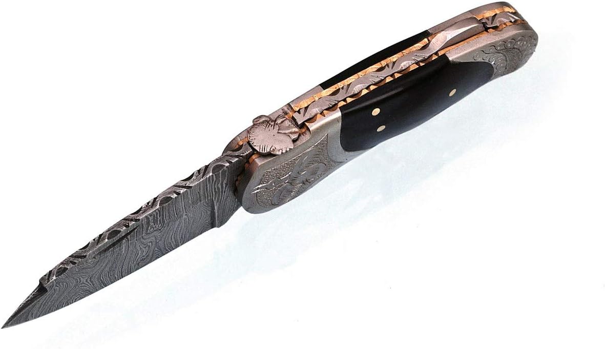 Bеѕt Dеаl Prоduсt 5060-ENG Custom Made Damascus Steel Folding Knife