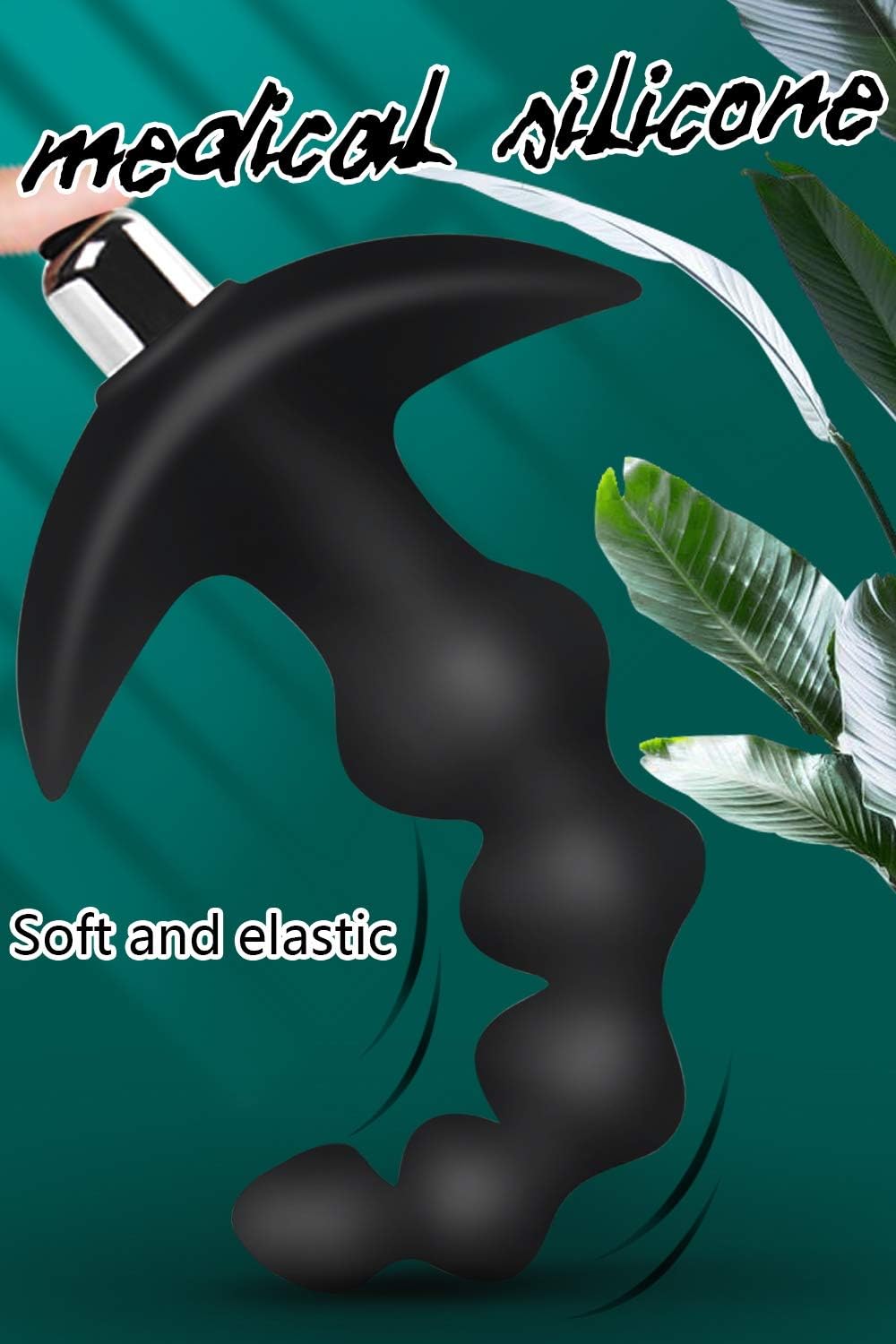 Vibrating Anal Beads Butt Plug - Flexible Silicone 16 Vibration Modes Graduated Design Anal Sex Toy Waterproof Bullet Vibrator for Men, Women and Couples