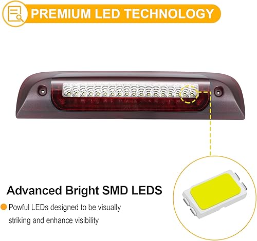 Miniatura 8 de R&F Auto Tercera luz de freno LED estroboscópica de repuesto para Silverado Sierra1500 2500HD 3500HD 2014-2019, luz de carga de techo, lámpara de
