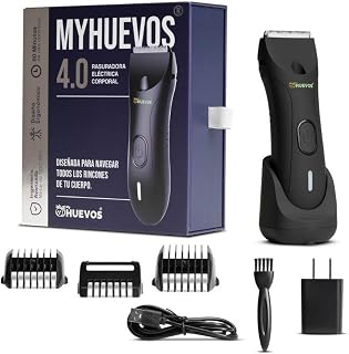 Máquina para Rasurar Hombre 4.0 Rasuradora Corporal Íntima Waterproof con Cuchilla SkinSecure y Motor 7,000 RPM Inalámbrica con Batería Recargable Color Negro