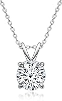 Lab Grown Diamond Necklace 0.25-4ct Certified F-G VS1-VS2, 14K Solid Gold 4-Prong Pendant for Women, 16+2" Extender - The Diamond Channel