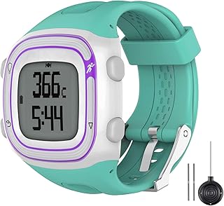 Watbro Watch Band Compatible with Garmin Forerunner 10/ Forerunner 15 Running Watch, Soft Silicone Replacement Wristband for Garmin Forerunner 10/15 Smart Watch Women Men