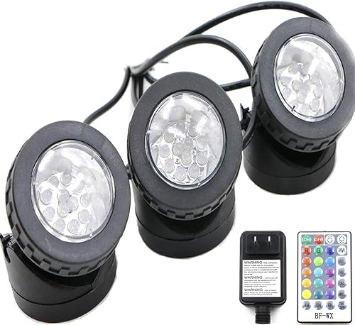 FOEERS Luces LED para estanque bajo el agua, 5 V al aire libre, 6 W, 500 MA (2 generación, sumergible mejorado), con control remoto para fuente de