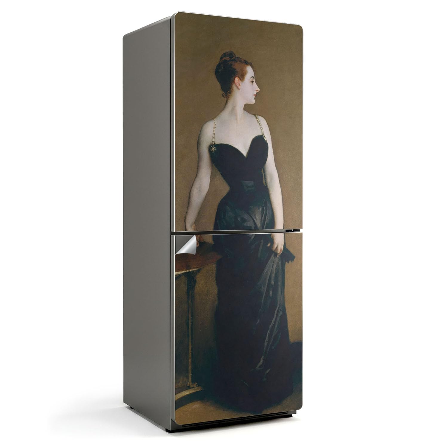 Pegatinas de nevera impermeables y resistentes a rayones vinilo cocina figura elegante