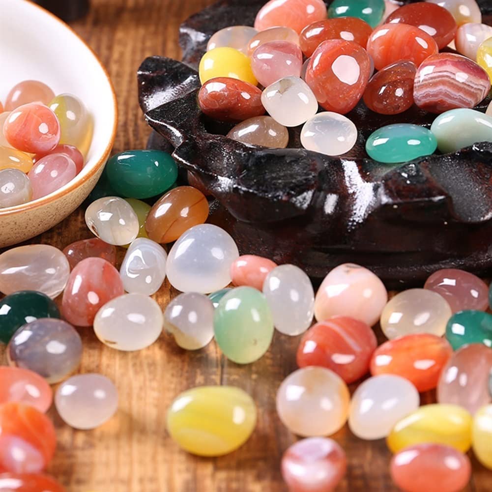 Raumdekoration Natürlicher gemischter Achatstein, Trommelsteine, Regenbogenkristall, for Kirchengebete, Sukkulenten, Bettwäsche, Vasenfüller, Landschaft, Heimdekoration, NaturalReiki-Dekoration, Haush