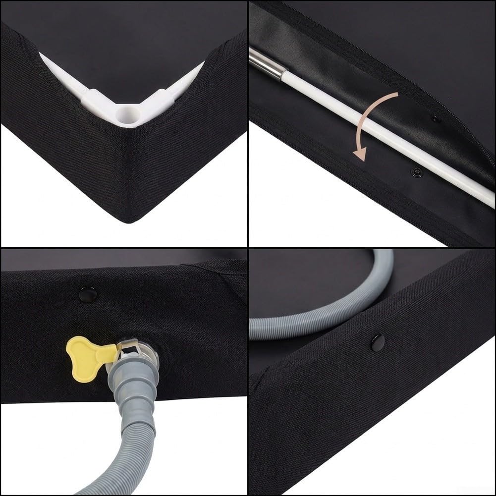 Base para ducha para portátil PVC 80x80cm Drenaje Lateral Base