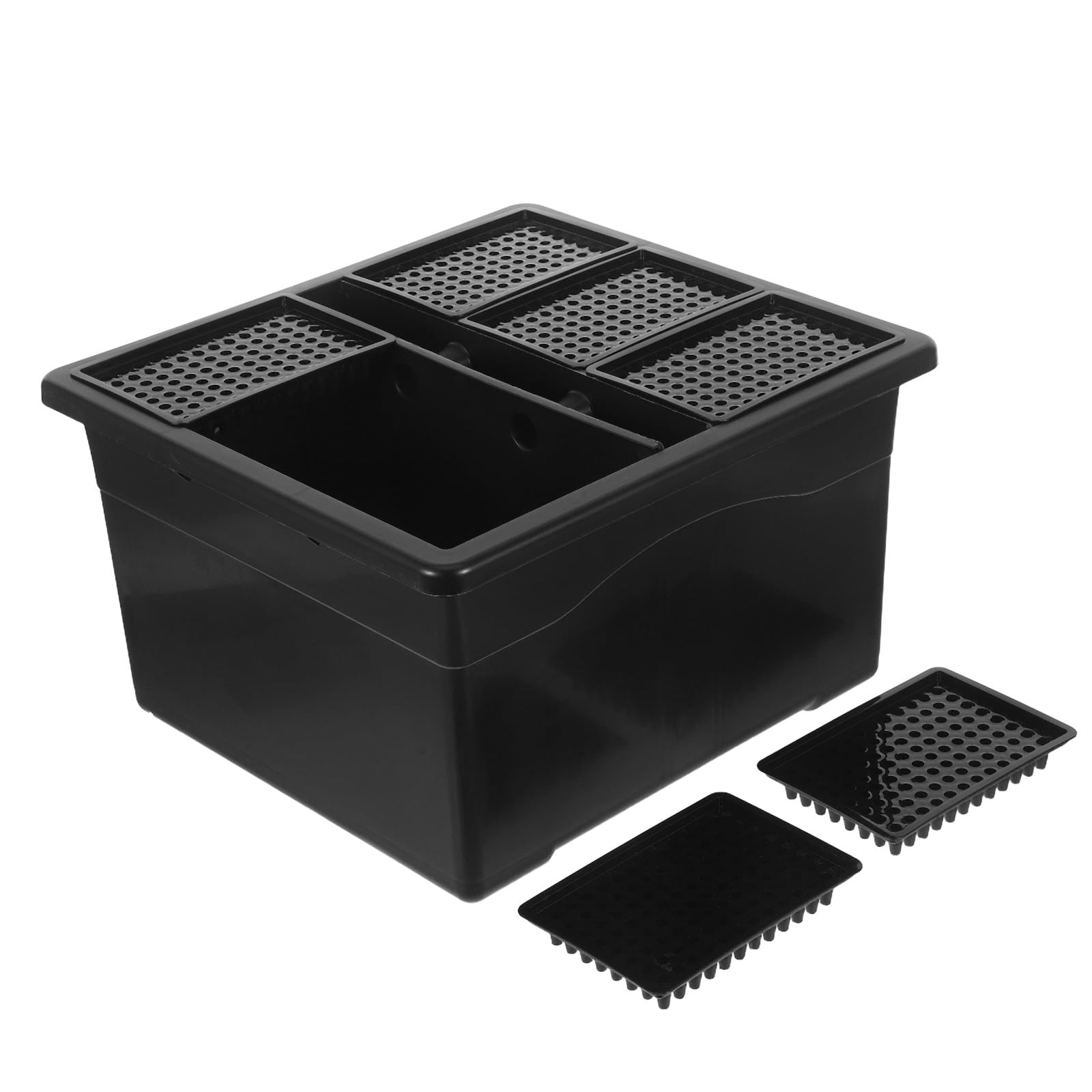 Bandeja de Cultivo Hidropónico 6 Piezas 96 Orificios Plástico Negro | Reutilizable, Control Preciso del Agua, para Jardinería en Casa y Suministros de Cultivo Profesional