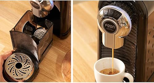 Miniatura 4 de Máquina de café de cápsula FEAN de 220 V, compatible con cápsula Nespresso, portátil, de acero inoxidable, color negro, para uso doméstico