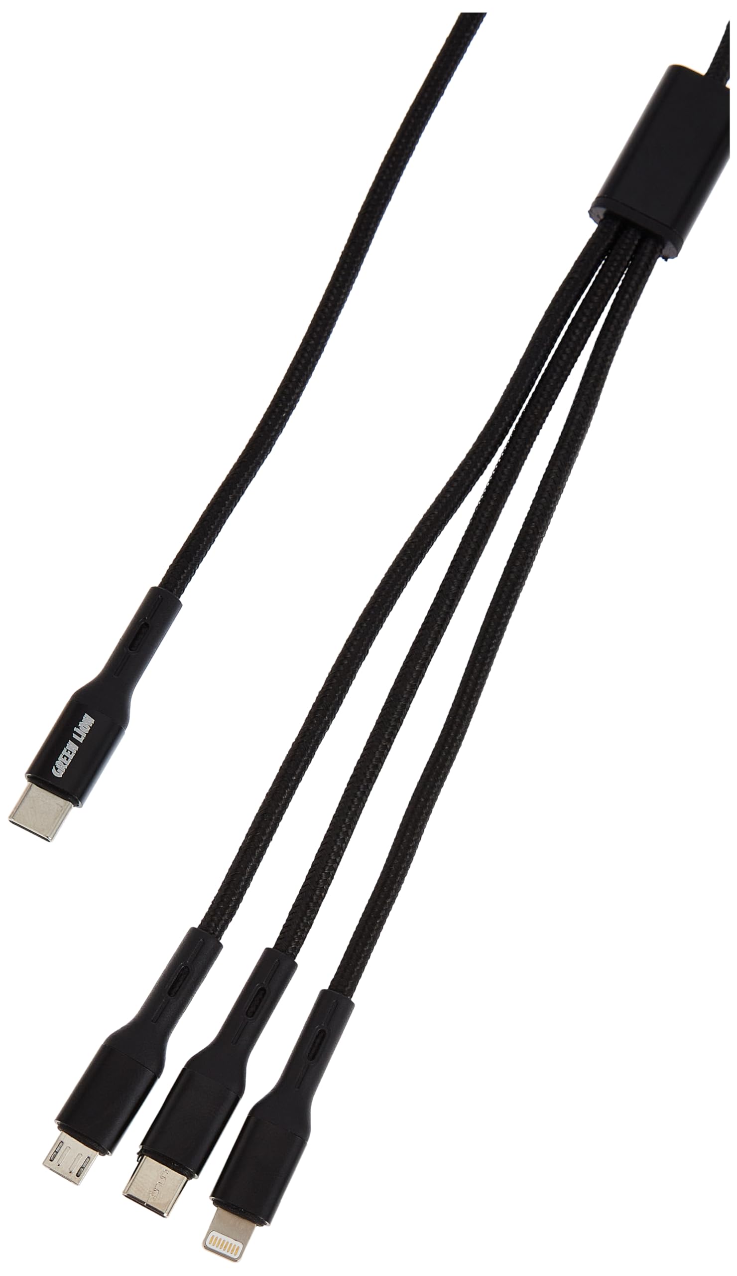 Green Lion3 in 1 Fast Charging Braided Cable (USB-C to USB-C 3A / USB-C to Lightning 2.4A