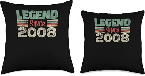 Miniatura 3 de Legend Since 2008 Limited Edition 15th Birthday Gifts Throw Pillow, 16x16, Multicolor