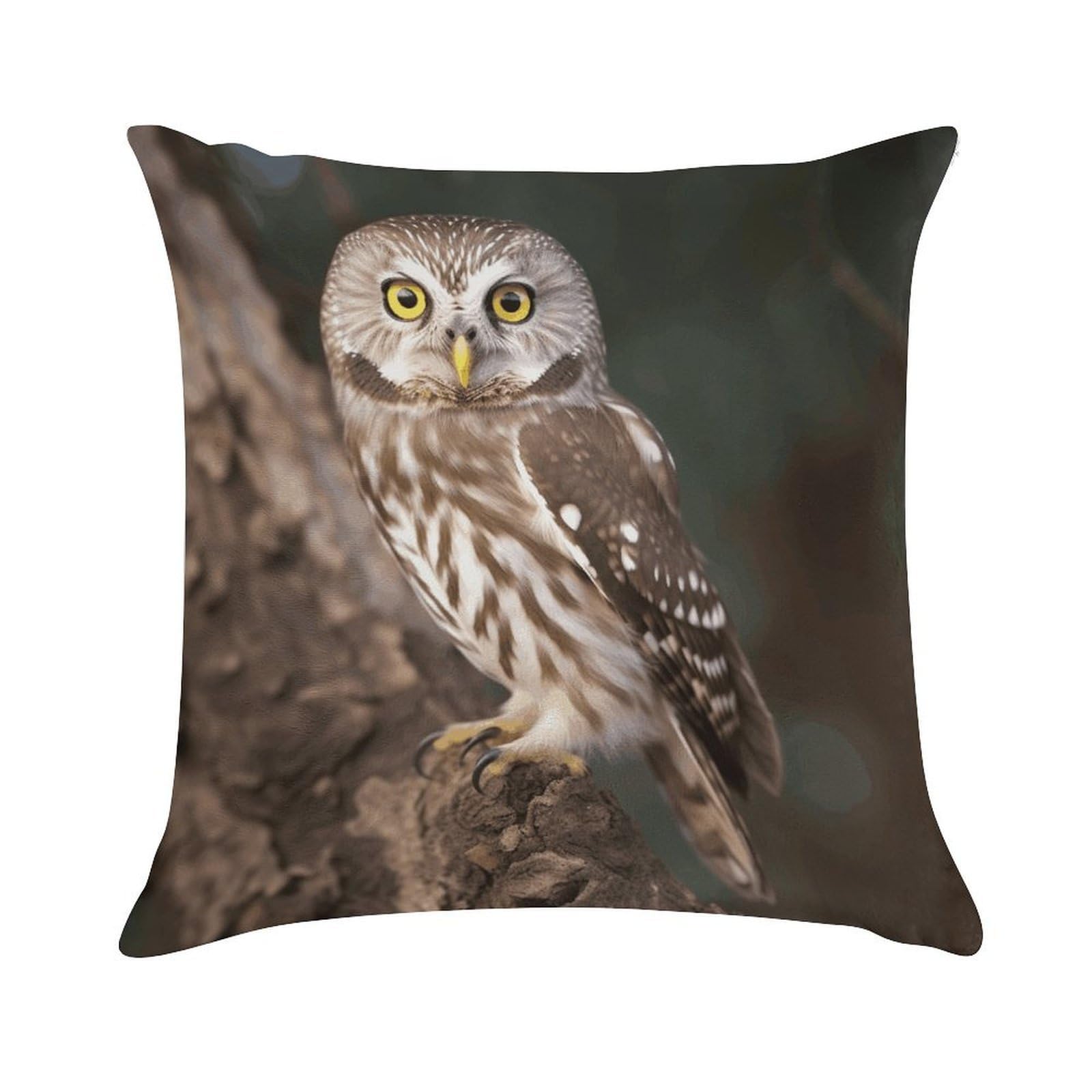 MUSM Plush Decorative Wildlife Animal Owl Throw Pillow Covers Square Cushion Cases Personalized Pillowcase with Zipper Soft Lumbar Pillow Shells Luxury Cozy Pillows Shams Decoration