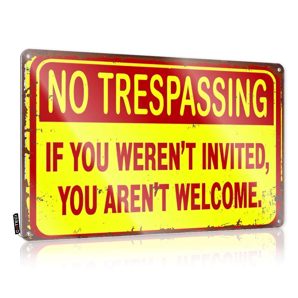 Metal Man Cave Decor No Trespassing. Tin Sign Funny Kitchen Signs Man Cave Bar(20X30CM)