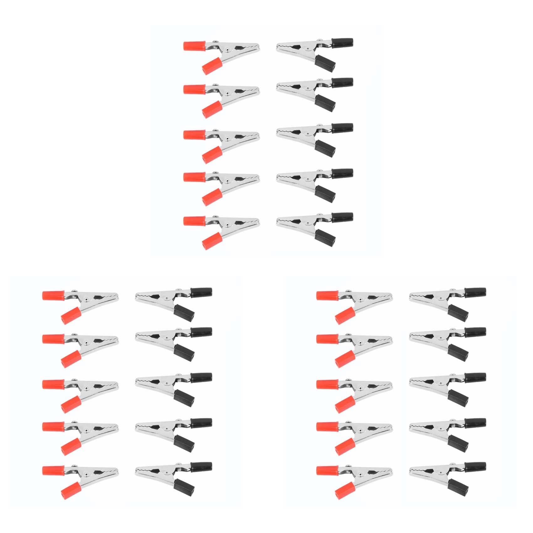 Jnchdghwa Black & Red 30 Pcs 50Mm Plastic Handle Test Probe Metal Alligator Clips