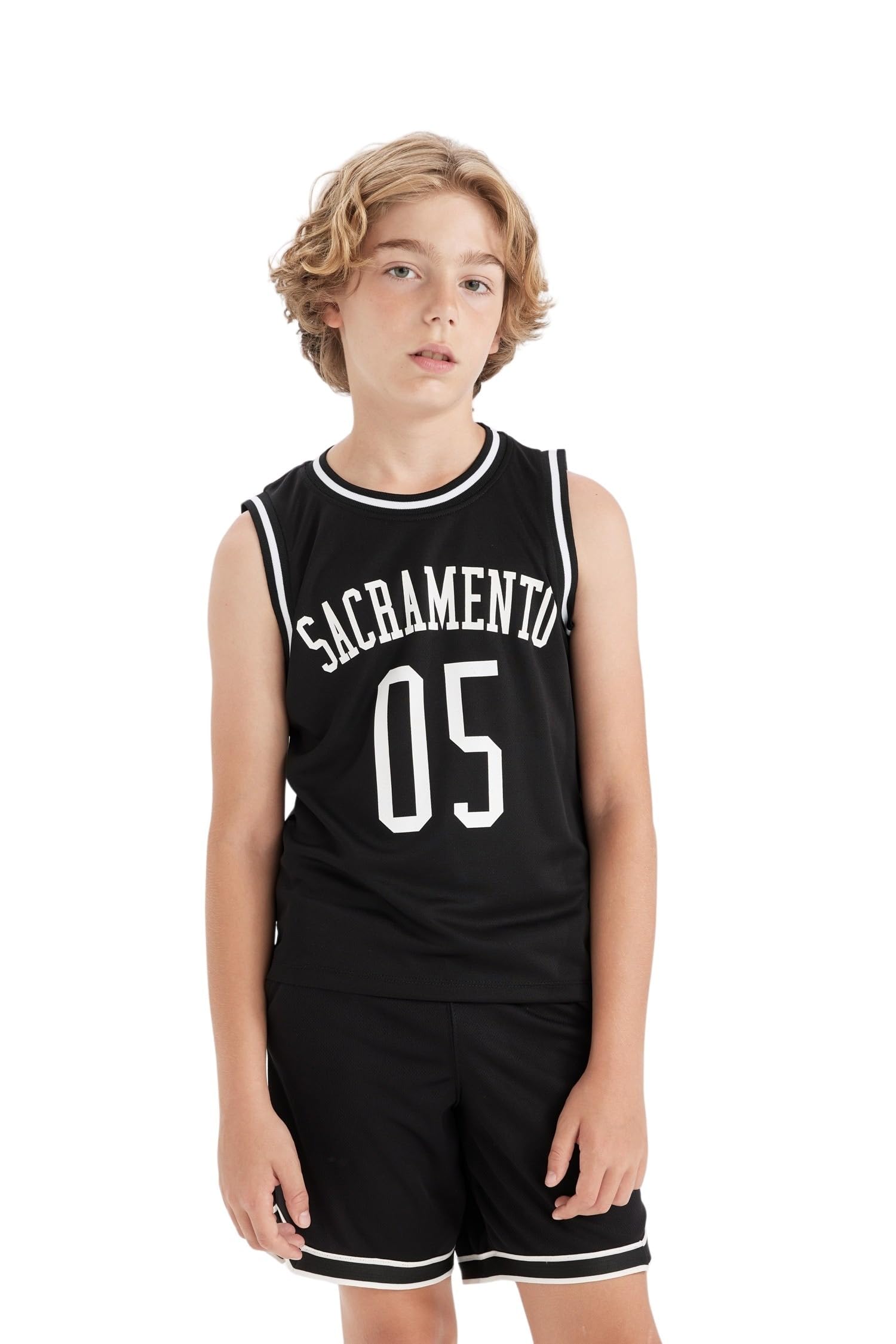 Boy Sleeveless Knitted Athlete Tank Top - Undershirt For Kids