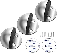 Vista 17 de Paquete de 10 topes de puerta autoadhesivos para piso, color blanco, sin taladro, con parachoques de puerta de goma, tope de puerta montado