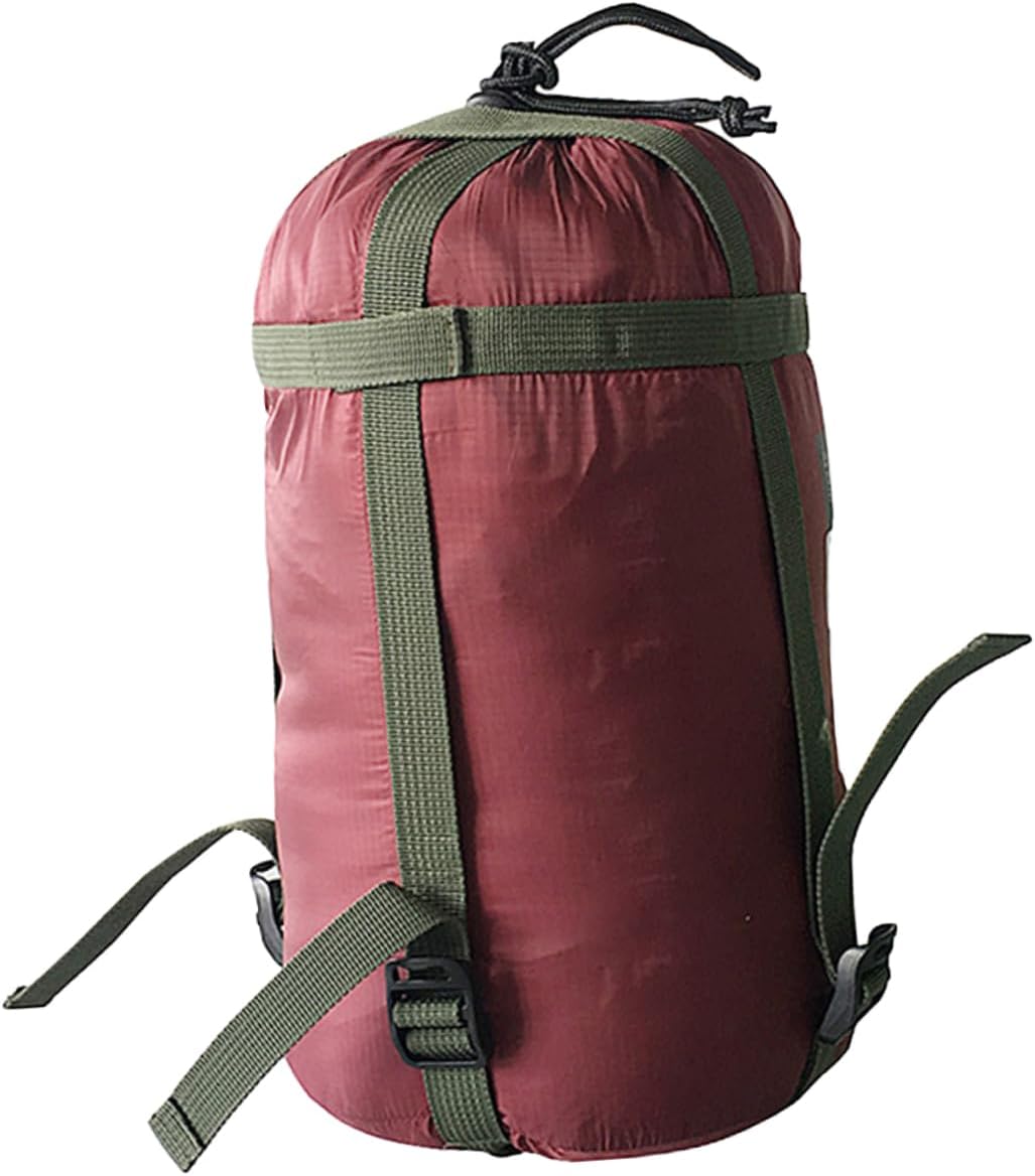 Compression Sack for Sleeping Bag Fleece Adult Sleeping Bag for Camping Nylon Quilt Storage Bag Reinforced Straps
