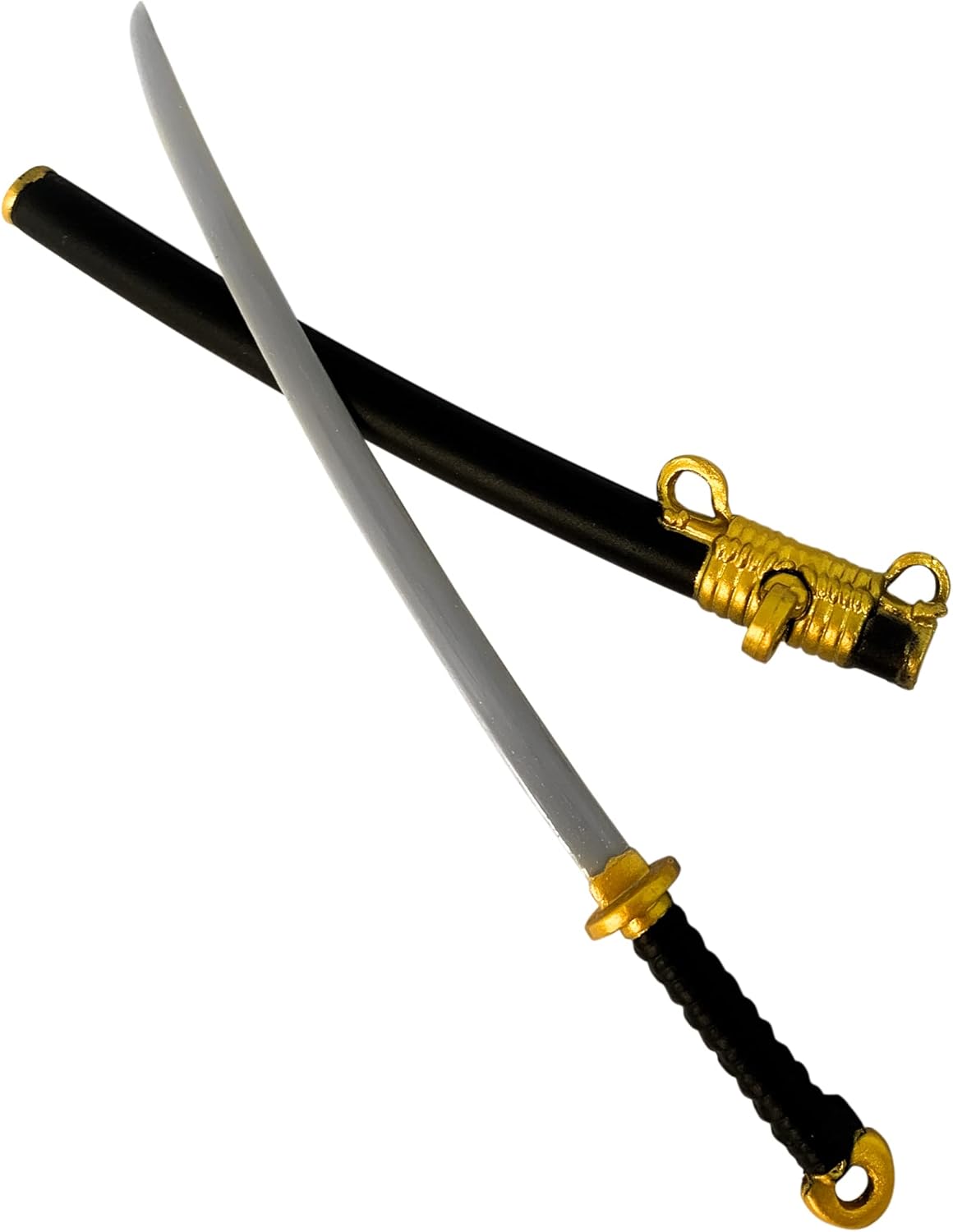 Black Plastic Toy Katana Sword with Removable Sheath for 6