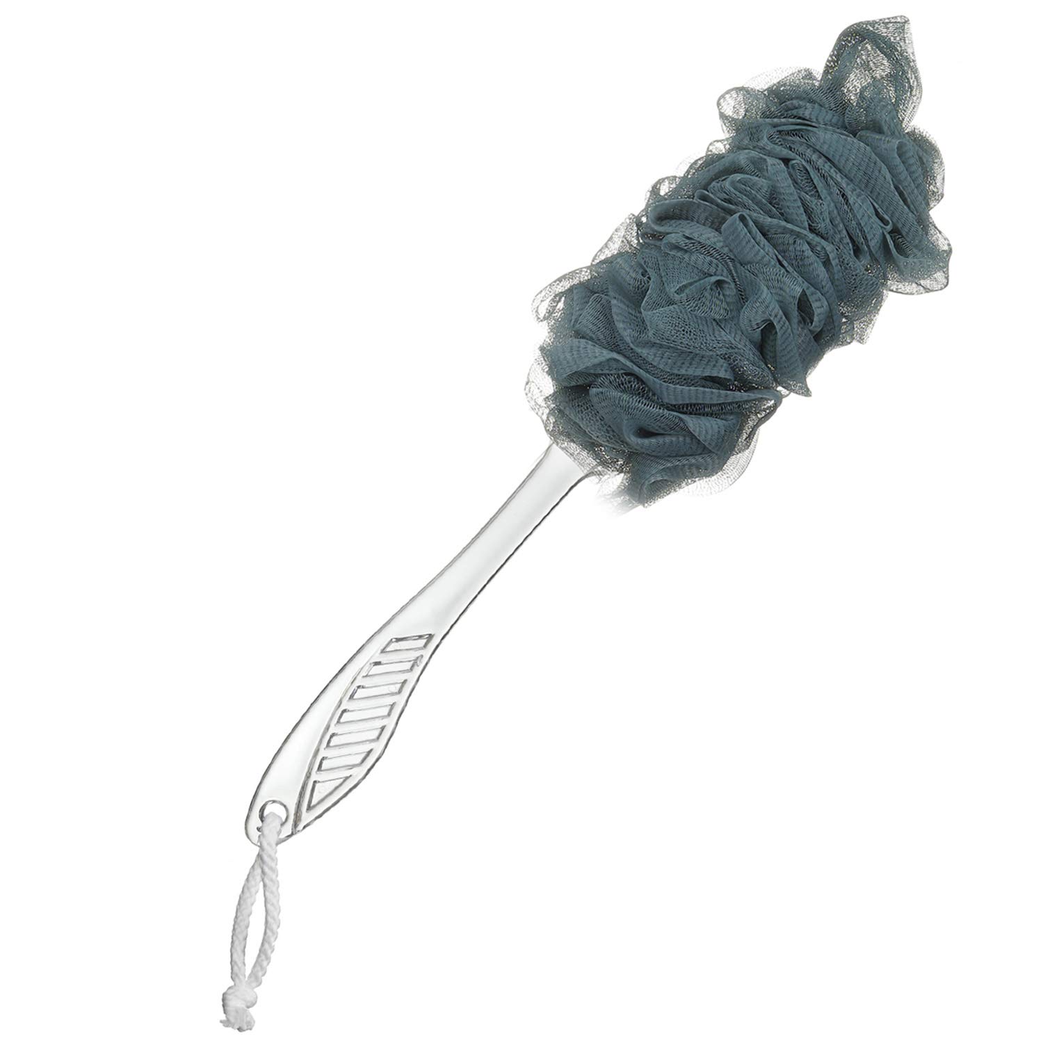 JulaJuyo Back Scrubber for Shower, Body Bath Brush Long Handle Nylon Mesh Loofah Sponge on a Stick for Men Women, Exfoliating Cleaning Showering Scrub Washer Luffa for Elderly (1 Pack, Dark Green)