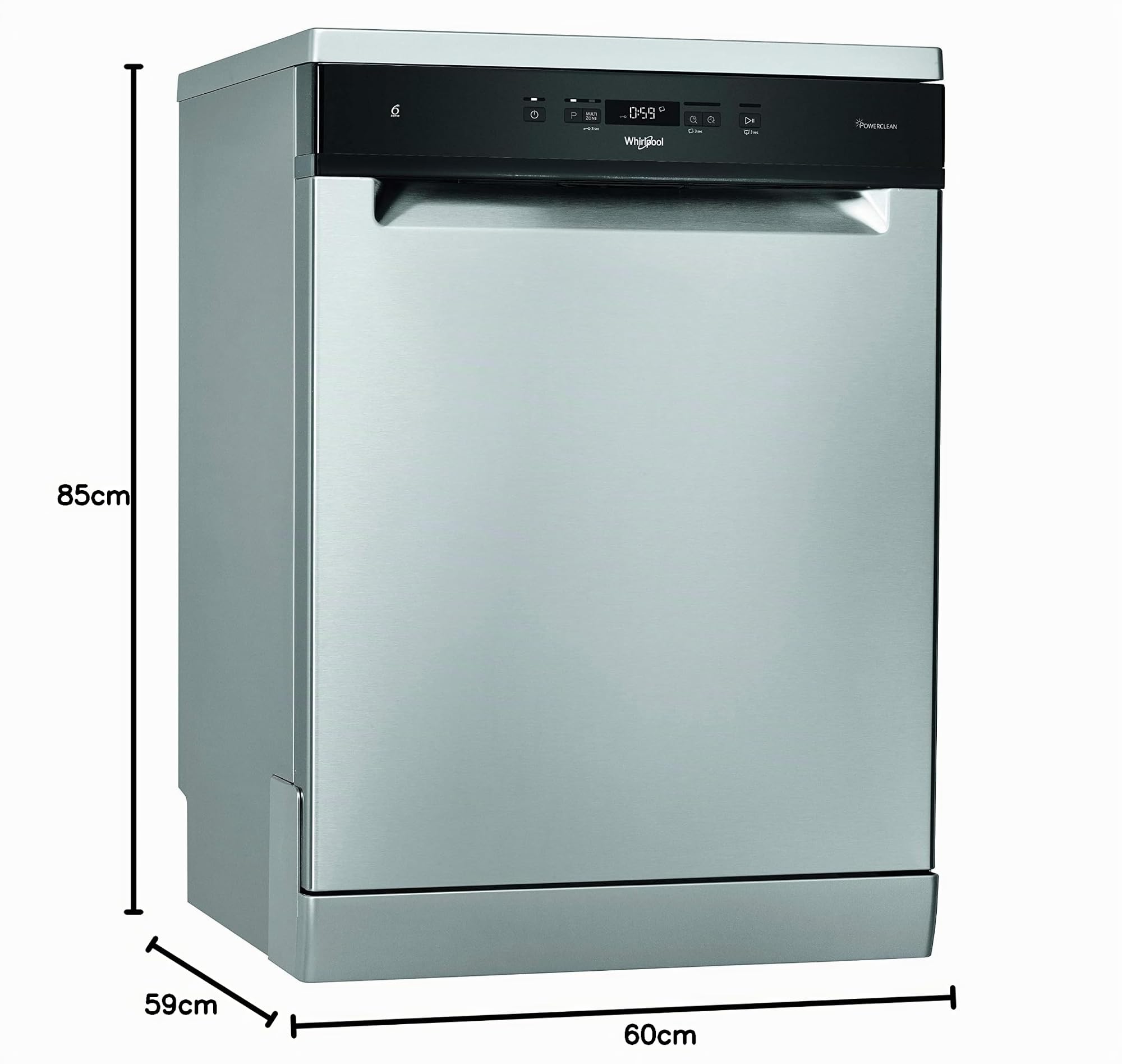 Whirlpool WFC 3C34 AP X, Lavastoviglie 60cm a libera installazione, 14 coperti, D