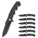 Tactical Folding Knife, 6-Pack, 4.3 Inch, EDC Outdoor Camping, Security Lock, Pocket Clip (6)