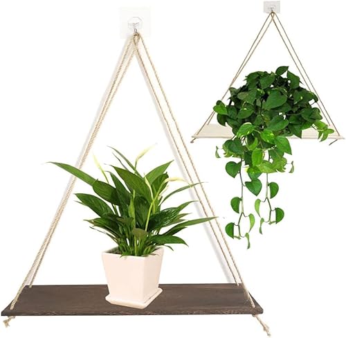 Miniatura 7 de Estantes flotantes 1 paquete de madera de alta calidad para colgar en la pared de estantes para macetas de plantas o macetas, estantes flotantes