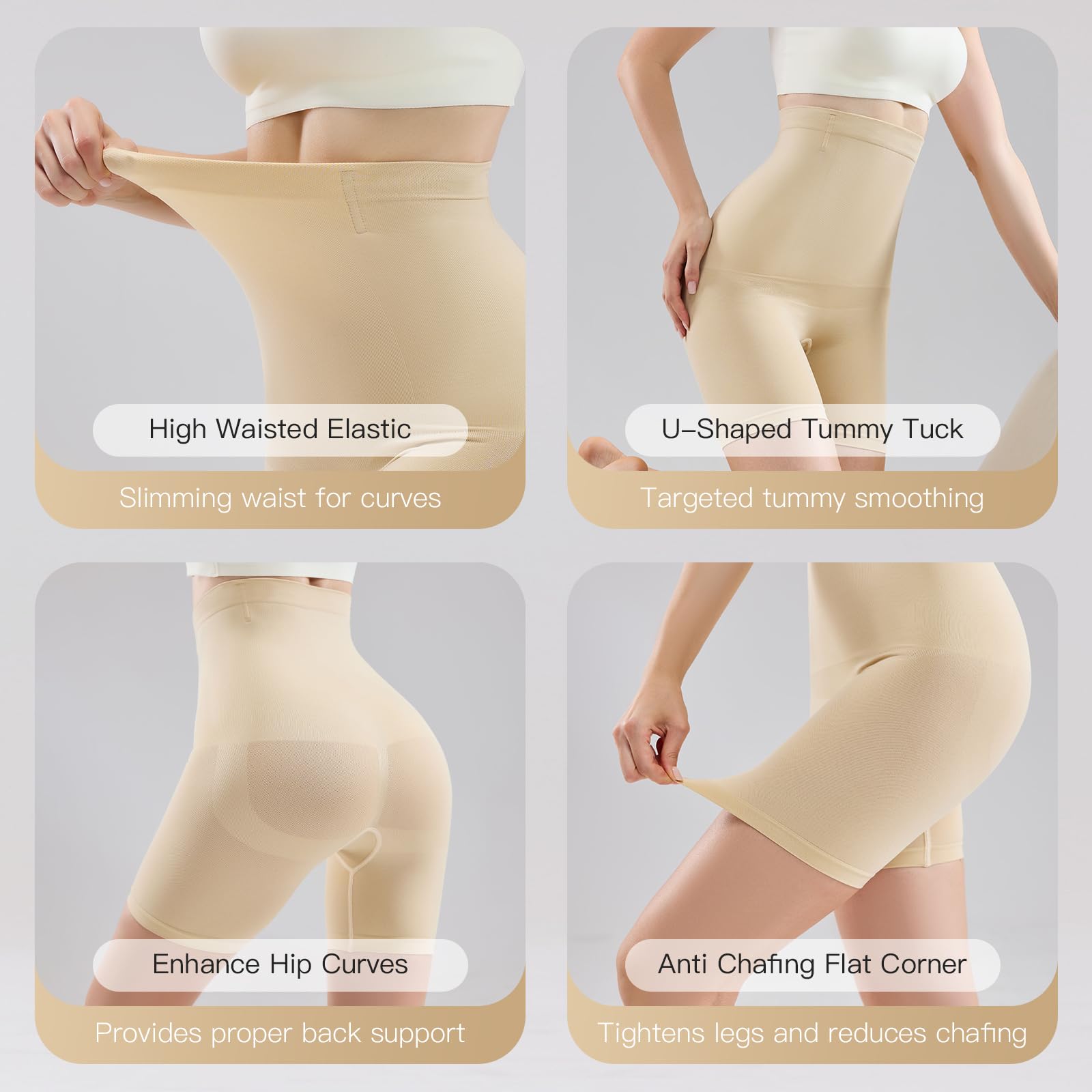 Yilanmy Shapewear Damen Bauchweg Unterhose Hohe Taille Miederhose Unterwäsche Bauchkontrolle Figurformende Body Shaper Miederpants