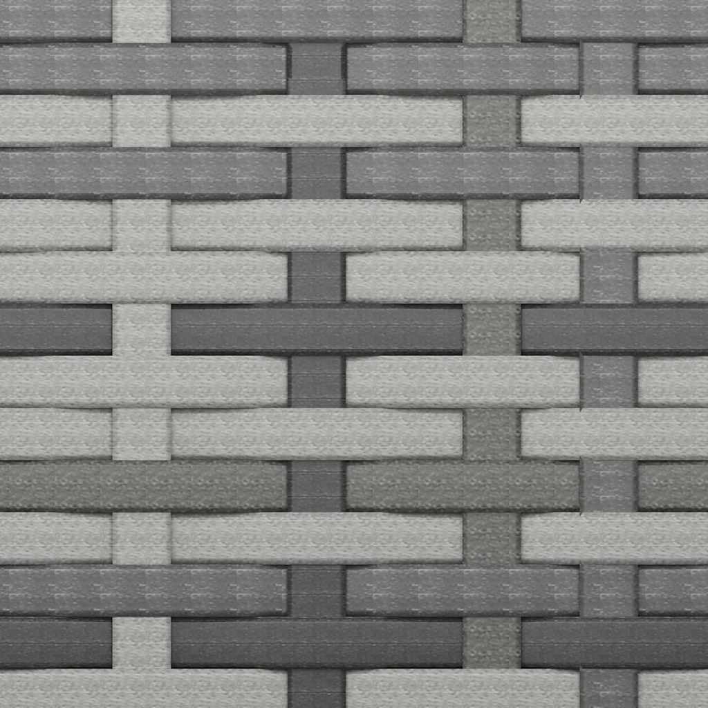 vidaXL Tuinbank 3-zits met kussens poly rattan grijs