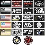 22 Pieces Tactical Military Patch Funny Military Patch Tactical Embroidery Patch Full Military Embroidered Applique for DIY Bags Caps Vests Backpacks Military Uniforms Decoration