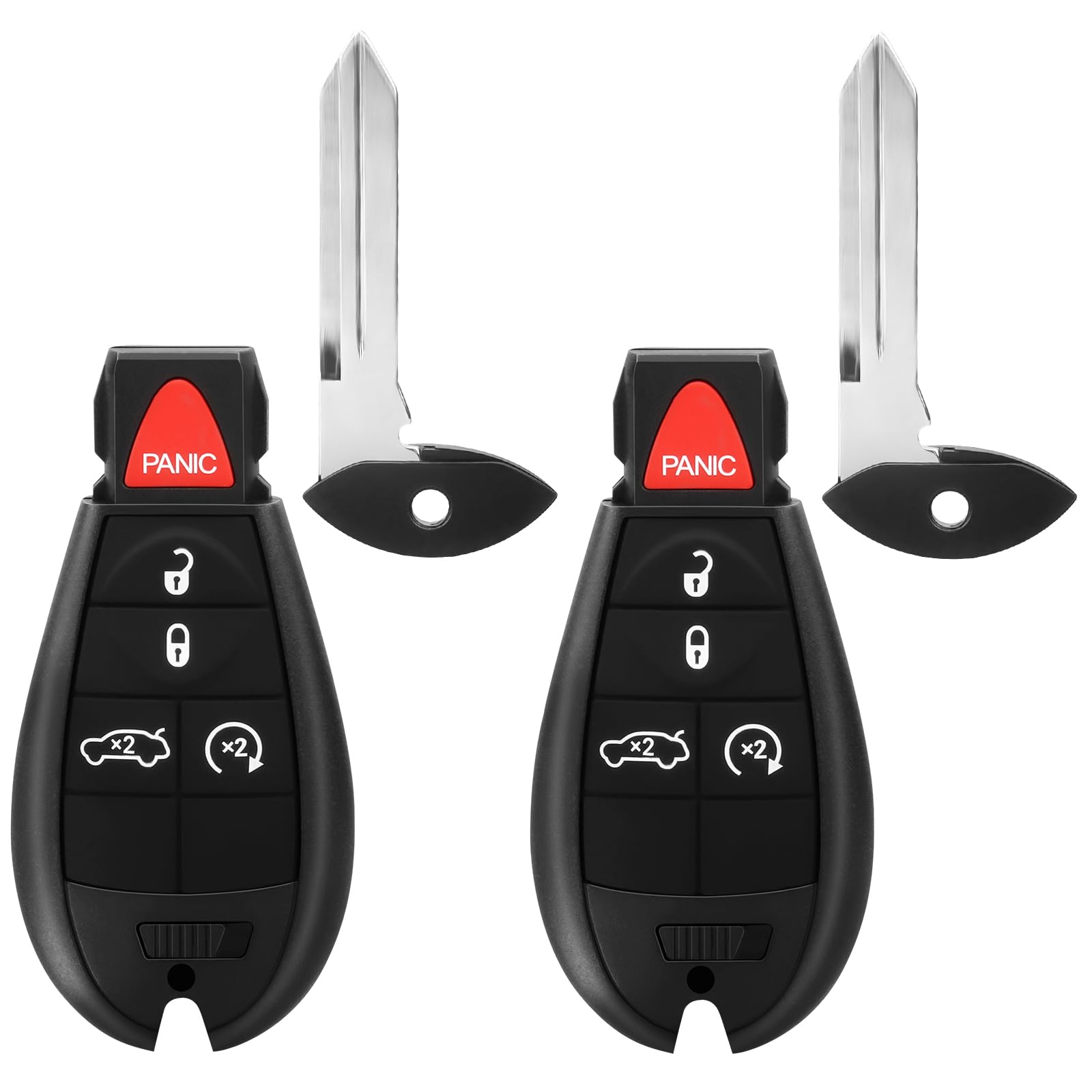 2 × Key Fob Replacements Keyless Entry Remote for 2008 2009 2010 2011 2012 2013 2014 Grand Cherokee Charger Durango Challenger Magnum 300, M3N5WY783X,