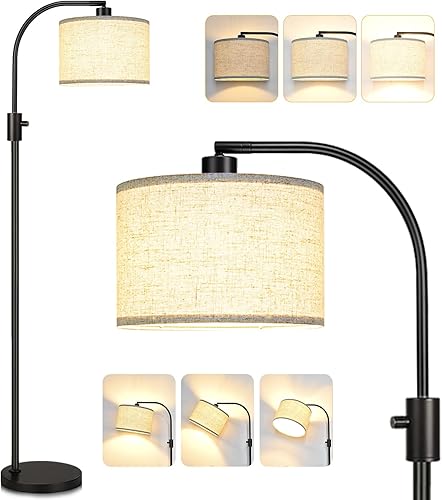 ActualizadaLámpara de pie regulable, bombilla LED Edison de 1200 lúmenes incluida, lámparas de pie de arco para sala de estar, lámpara de pie