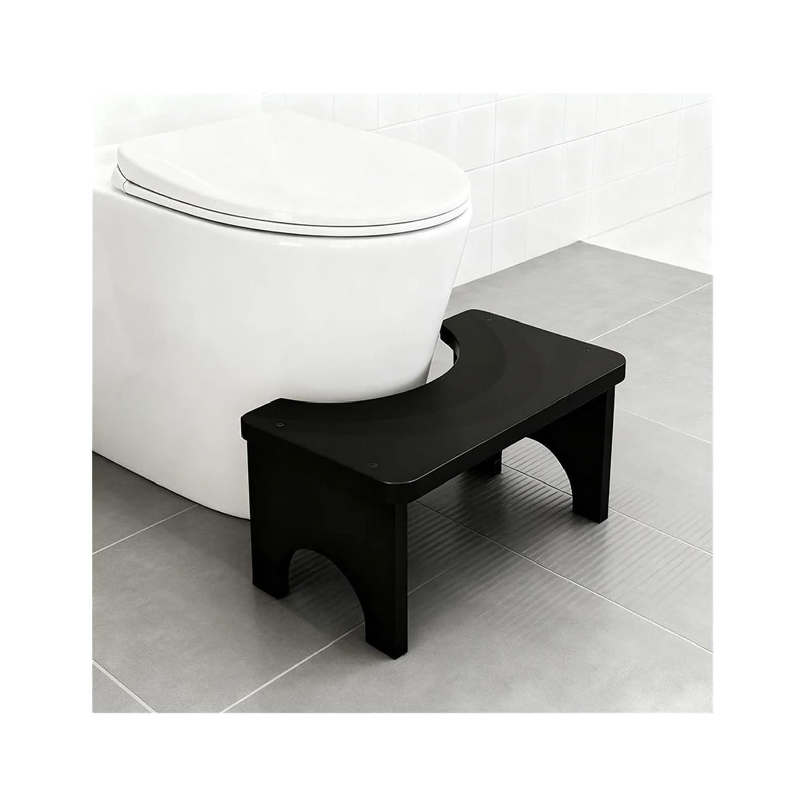Taburete para pies de baño negro solución segura y antideslizante para mayores