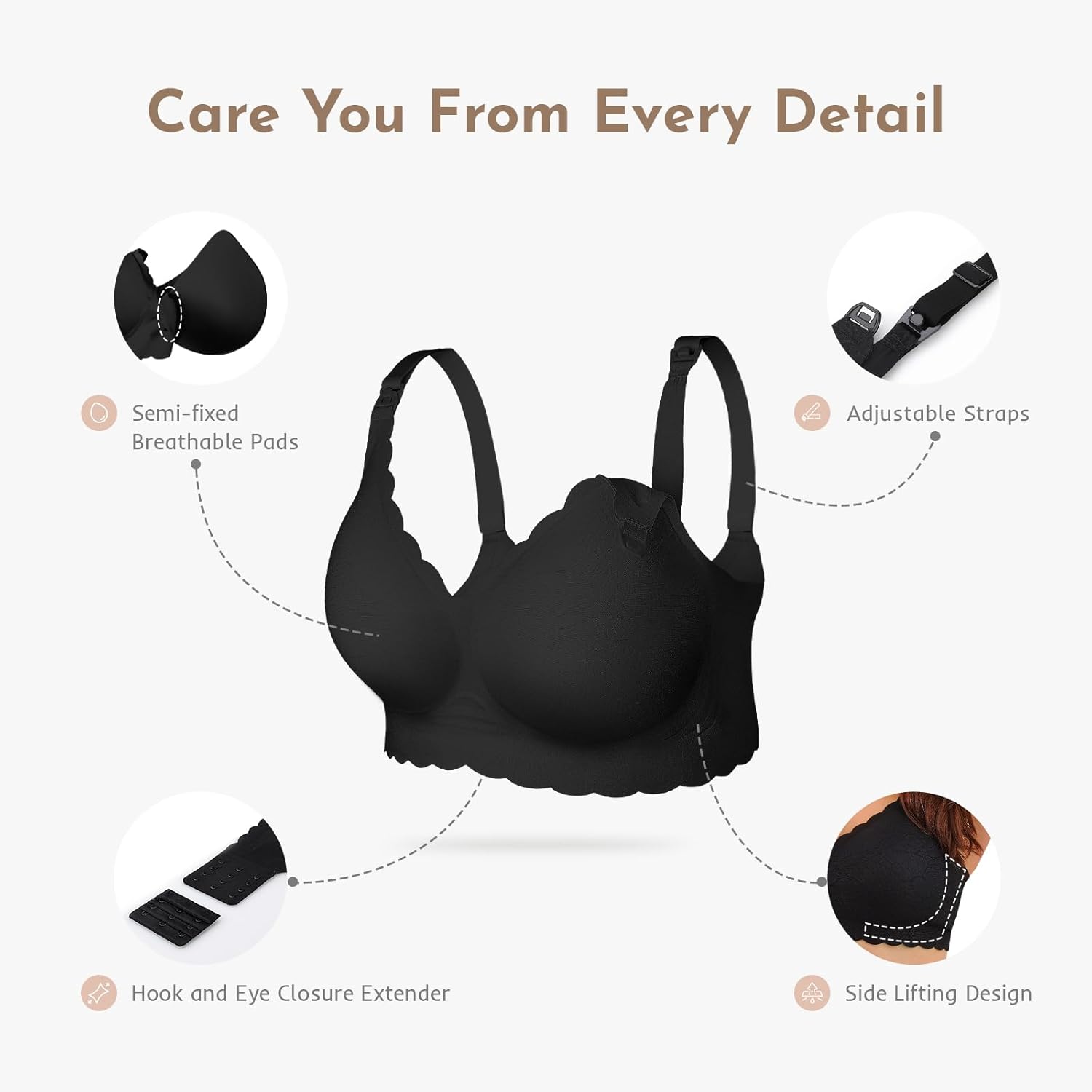 Nursing Bras for Breastfeeding, Seamless Ultra Comfort Maternity Bra, Natural Shape Pregnancy Bras for Women - Image 5