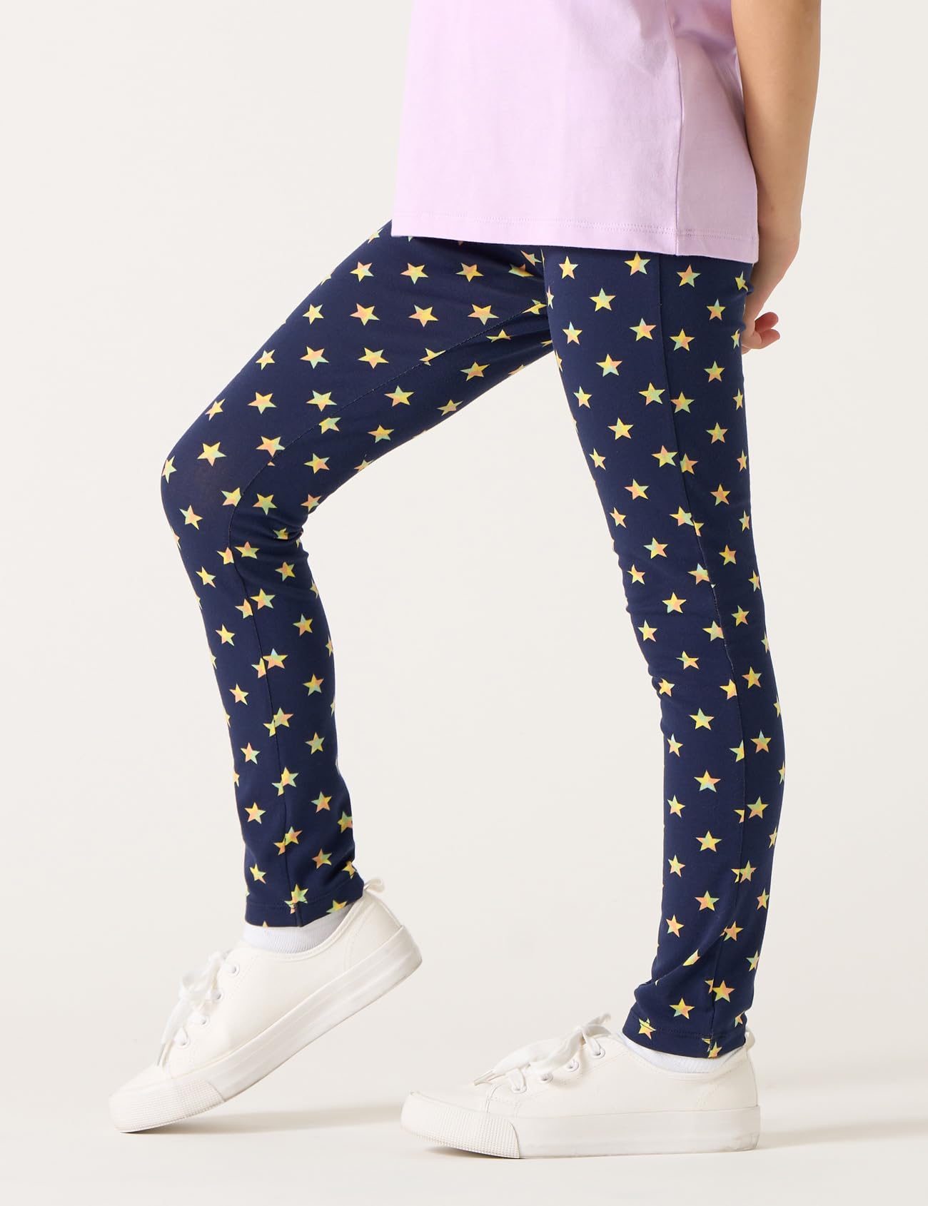 LAPASA Leggings Deportivos Niña – Pack de 4 Leggings Largos y Piratas (7/8) de Algodón Elástico, Pantalones Cómodos para 4-13 Años G11/G19