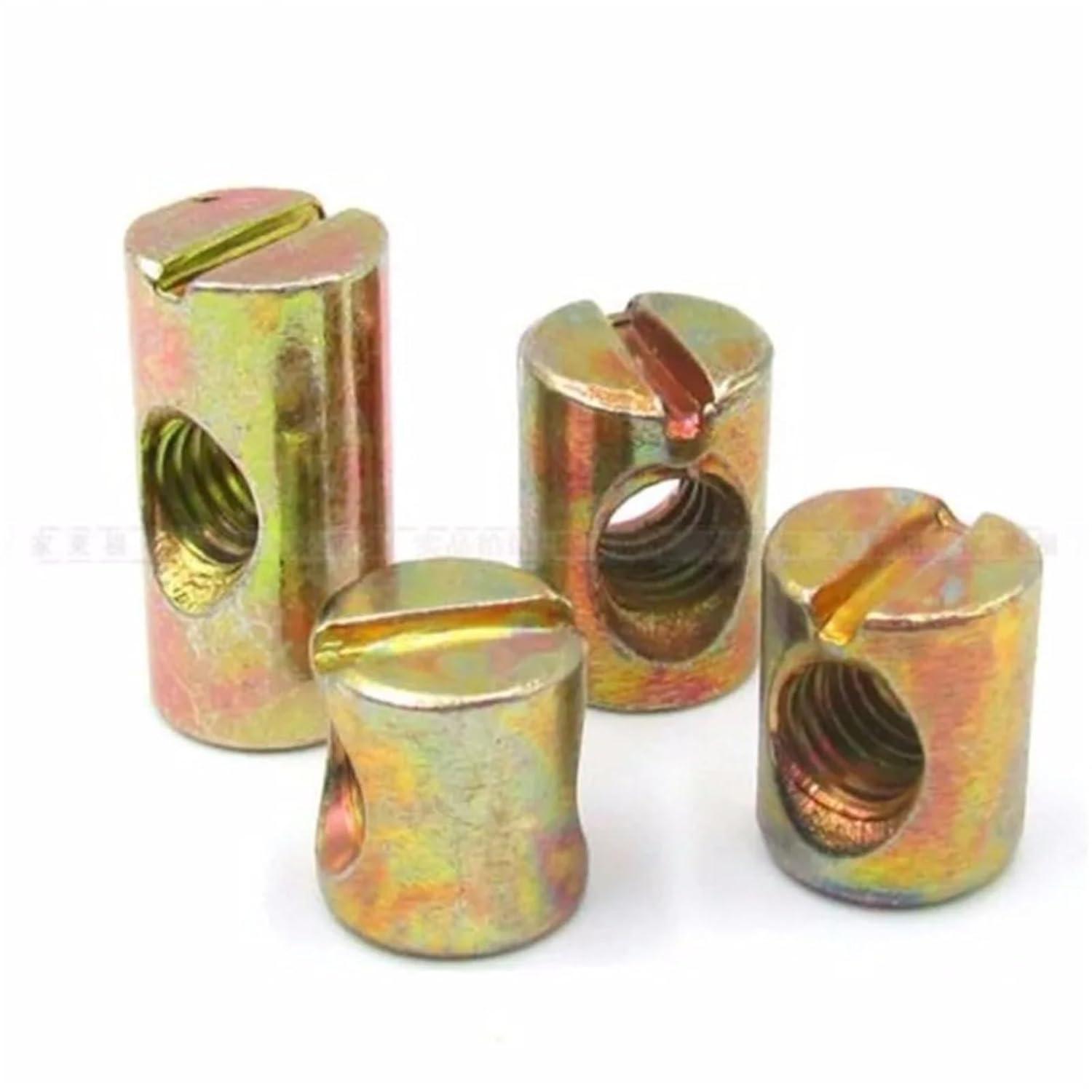 T Slot Nuts 100pcs M4/M5/M6/M8 Barrel Nut Bolts Cross Dowel Slotted Fittings Horizontal Hole Hammer Embedded for Securing Accessories for 3D Printer,Workbenche(M6x15Lx10D)