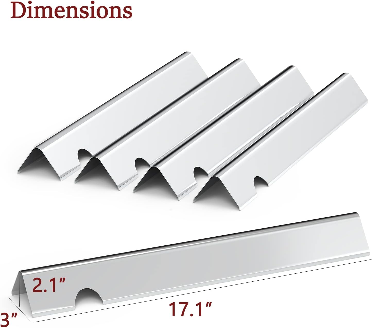 QuliMetal 17.1" Flavorizer Bars and Heat Deflector for Weber Genesis II 300 and II LX 300 Series Gas Grils, Stainless Steel : Patio, Lawn & Garden