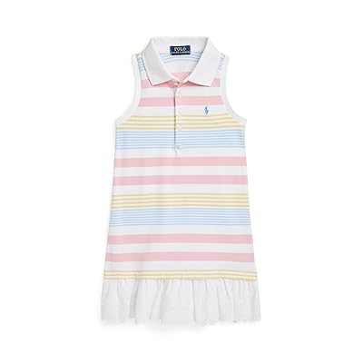 Polo Ralph Lauren Kids Striped Stretch Mesh Polo Dress (Toddler/Little Kid) Girl