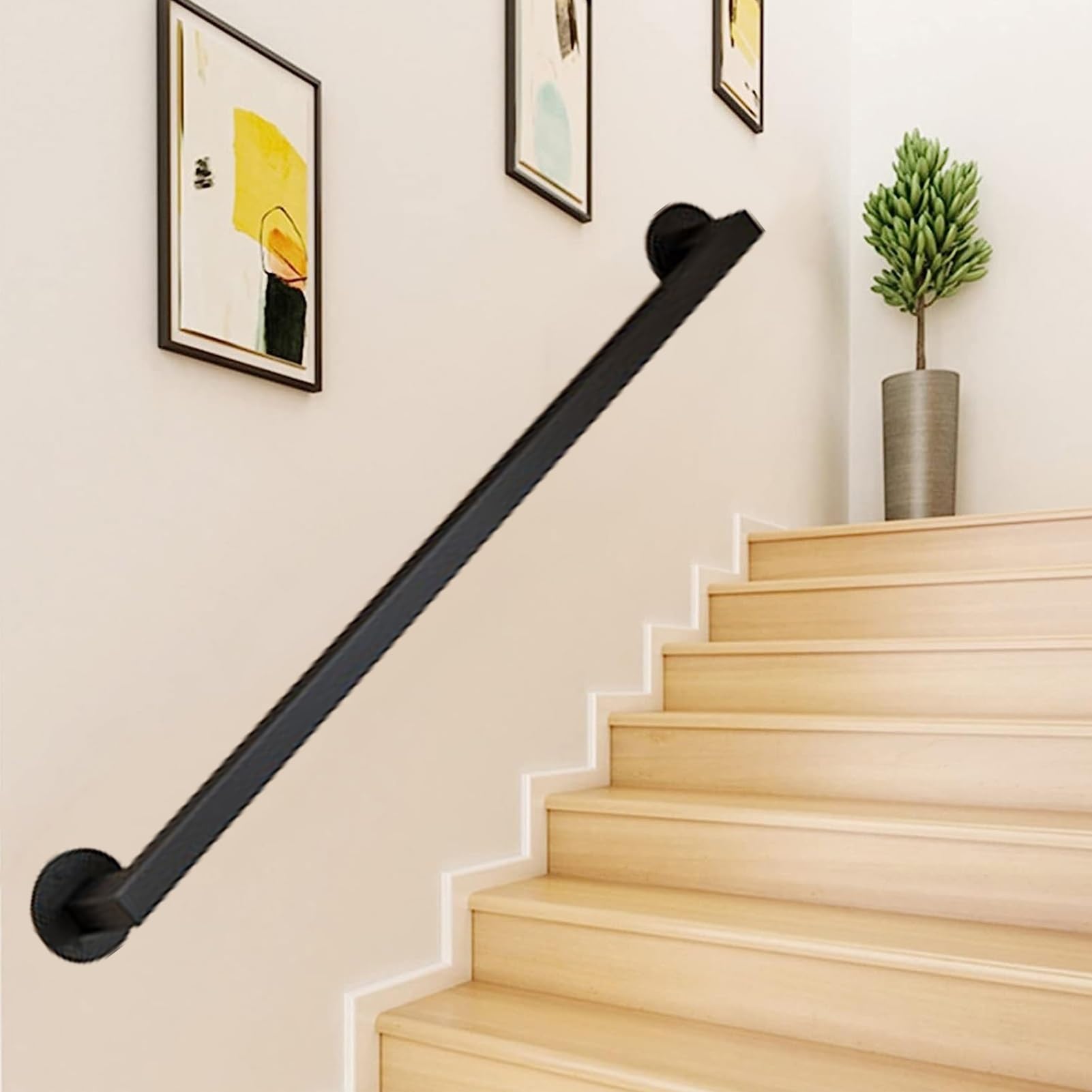 Rampe d'escalier en fer forgé noir de style vintage industriel