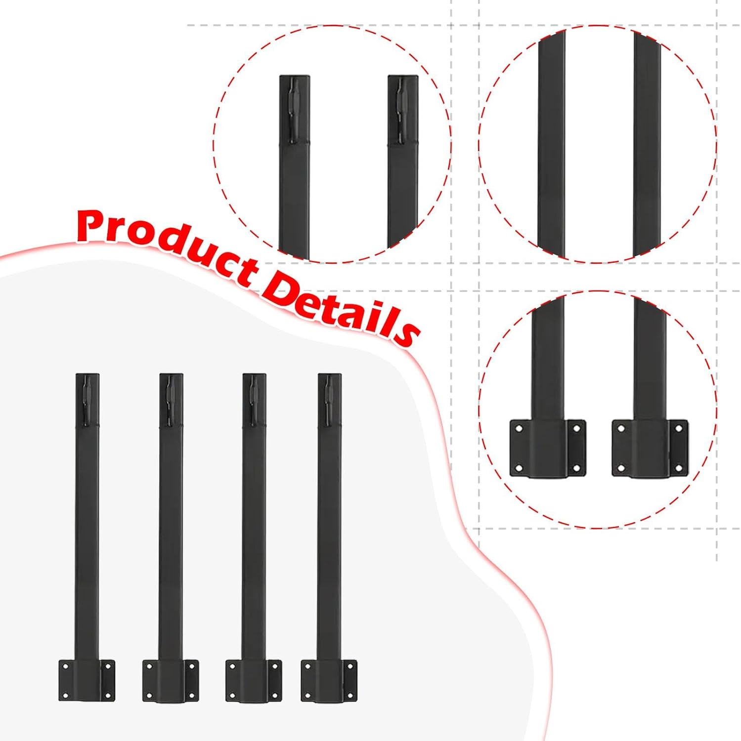 4 Pieces Poles Light Poles for Outside for Patio Backyard Deck