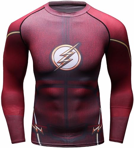 Red Plume Camiseta deportiva de compresión para hombre camiseta de manga larga para correr