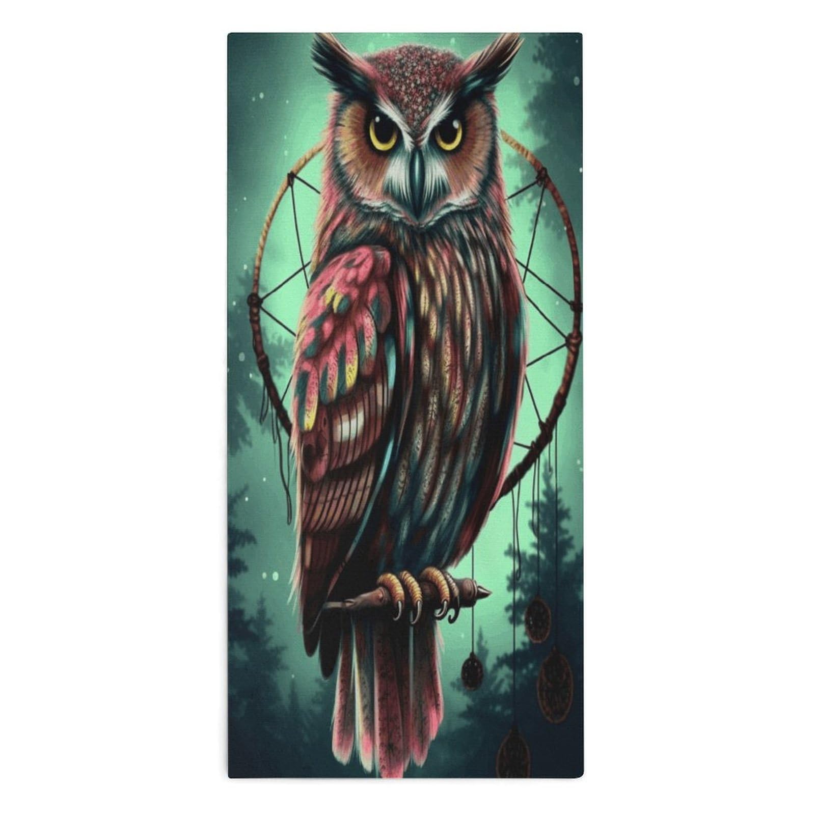 VstaDank Owl Towel Quick Dry Absorbent Towels for Beach Thin Soft Lightweight Travel Bath Towel Sand Free Super Microfiber Face Towels for Sport Bath Adults
