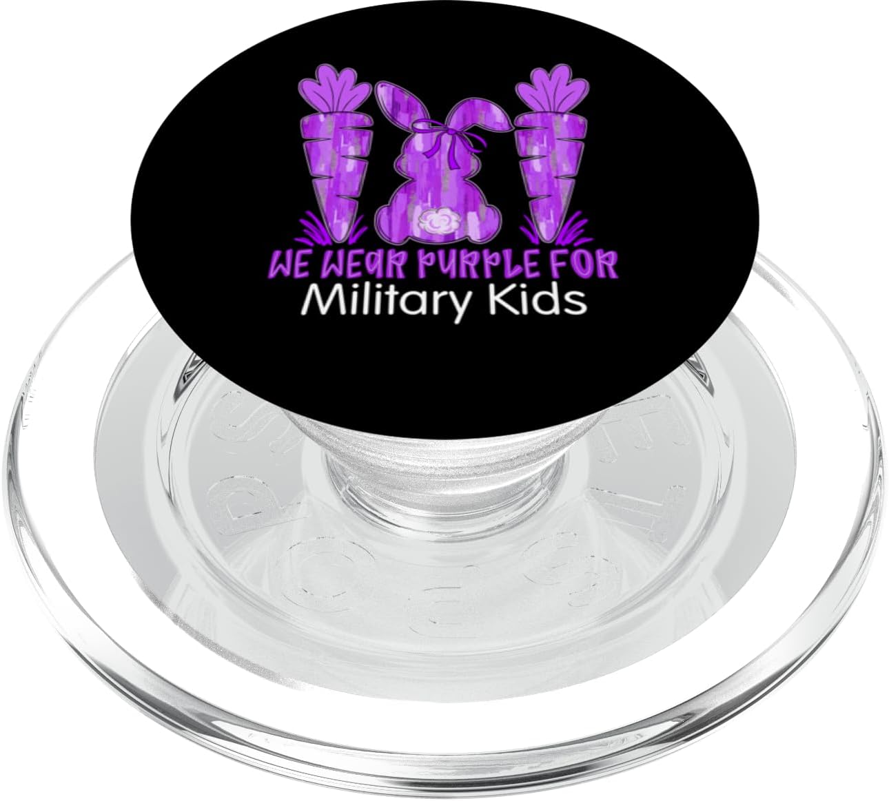 Brushstroke Bunny Carrot We Wear Purple for Military Kids PopSockets PopWallet for MagSafe